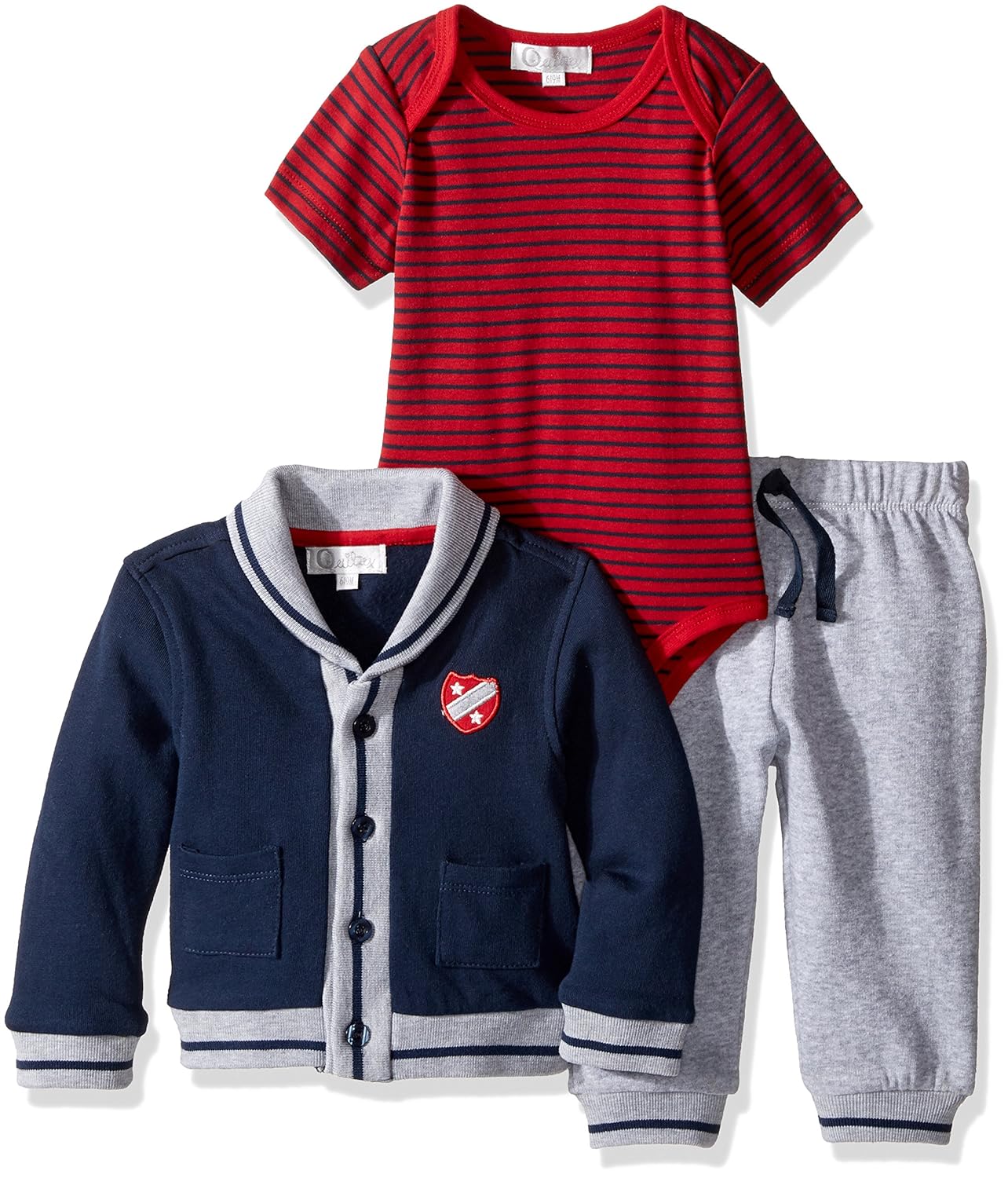 Buy Quiltex Baby Boys' 3pc Collegiate Set, Navy Red, 0/3 MO at Amazon.in