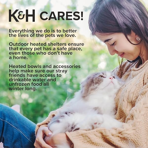 K&H PET PRODUCTS HEATED OUTDOOR CAT HOUSE FOR OUTSIDE – THERMO MOD KITTY SHELTER, INSULATED, WATERPROOF, HEATED FLOOR, WASHABLE COVER, SAFETY LISTED – SMALL 21 X 14 X 13IN TAN 20W