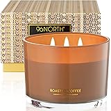 96NORTH Luxury Coffee Soy Candle | Large 3 Wick Jar Candle | Up to 50 Hours Burning Time | 100% Natural Soy Wax | Relaxing Ar
