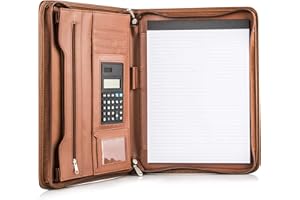 Cossini Black Superior Vegan Leather Business Portfolio with Zipper – Padfolio All-in-One. Smartest Protective 10.1 Inch Tabl