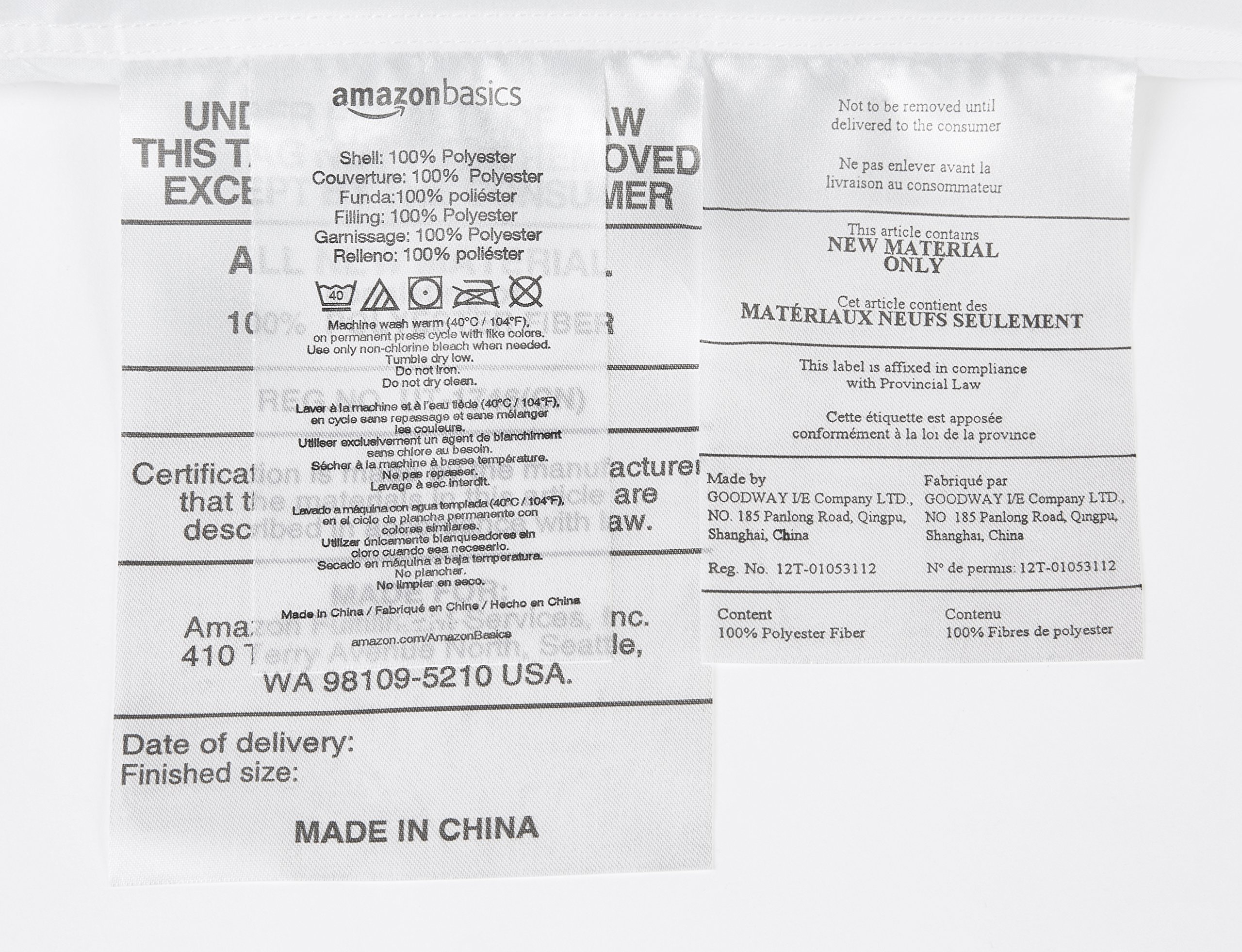 AmazonBasics Down Alternative Bed Pillows for Stomach and Back Sleepers - 2-Pack, Soft Density, King