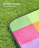SONGMICS Fleece Picnic Blanket 195 x 150 cm Waterproof Karomuster UK view 5