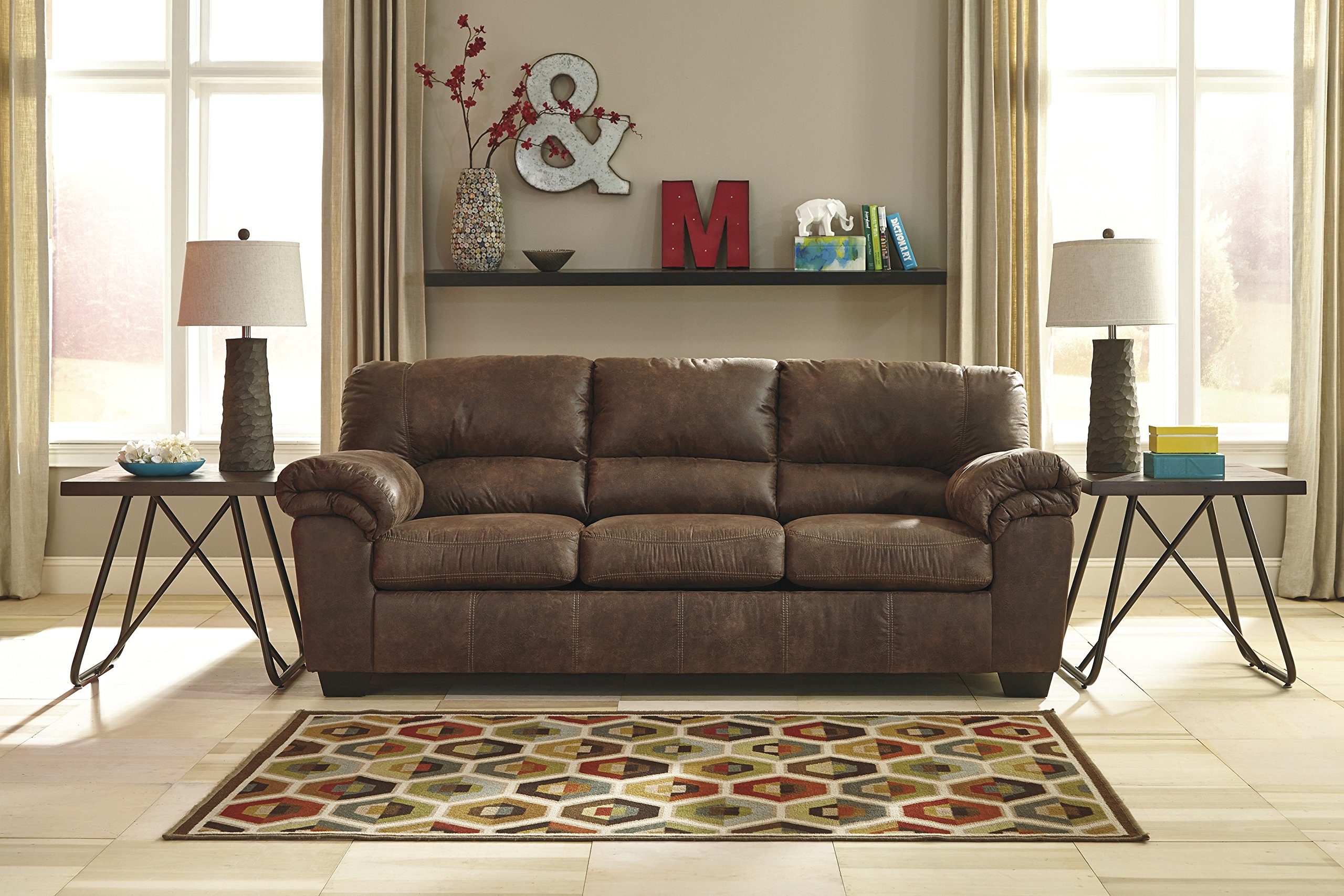 Ashley Furniture Signature Design - Bladen Contemporary Plush Upholstered Sofa - Coffee Brown
