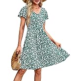MOLERANI Womens Summer Dresses 2025 - Casual A-Line Sundress with Short Sleeves Floral Print for Beach Vacation S-3XL