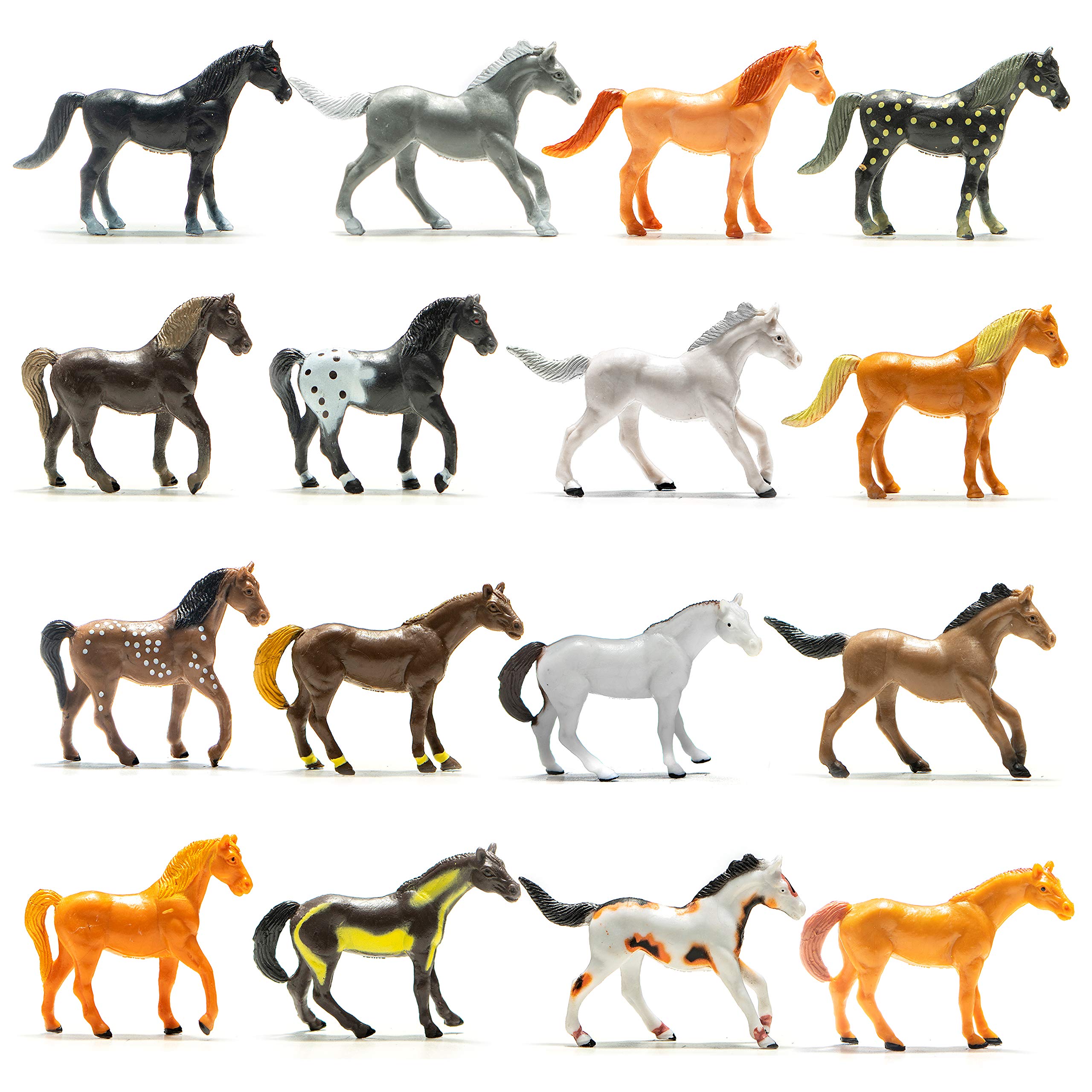 Photo 1 of PREXTEX Plastic Toy Horses Party Favors, 16 Count (All Different Horses in Various Poses and Colors) Best Toy Gift for Boys and Girls