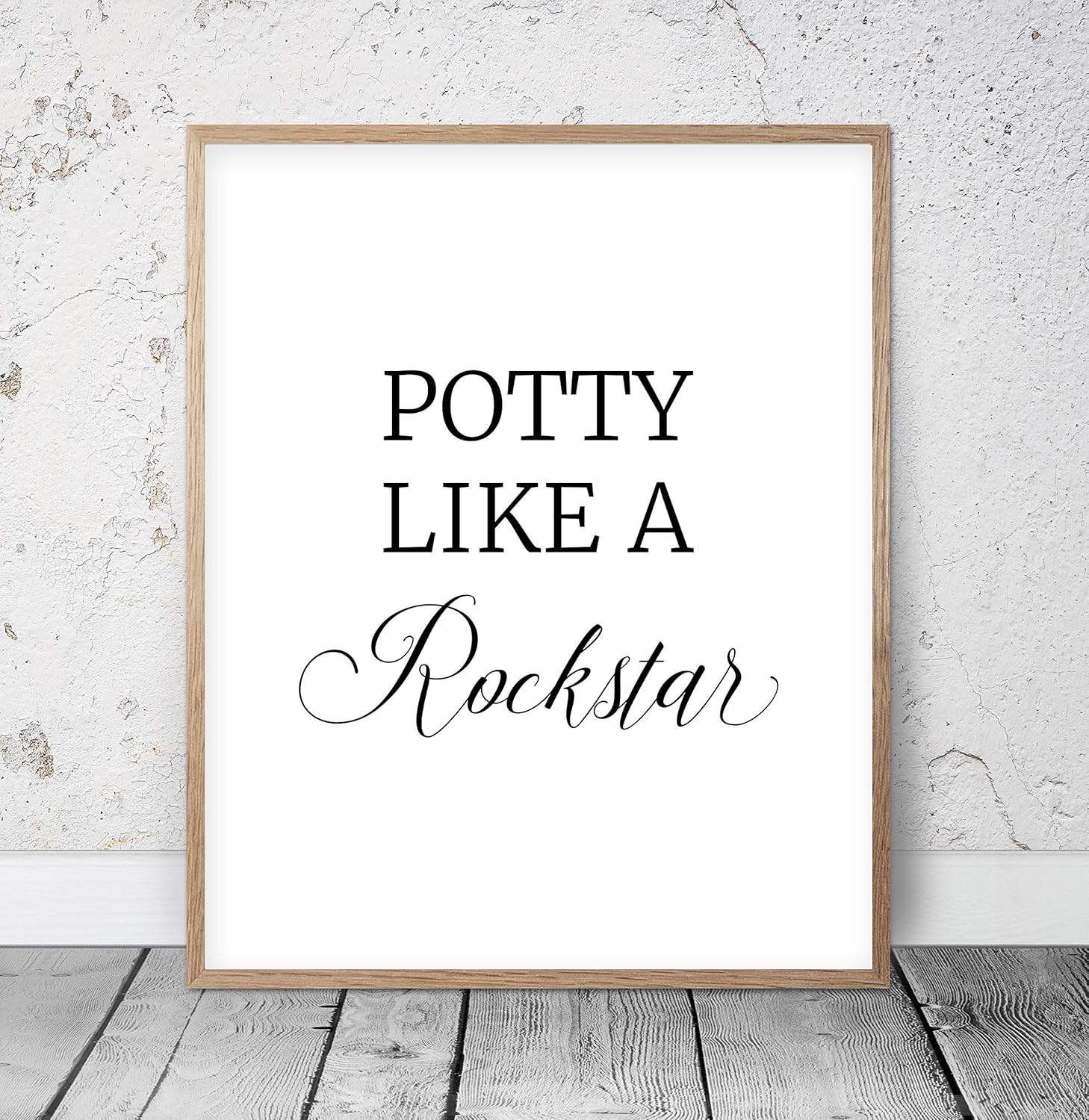 Amazon Com Funny Bathroom Art Potty Like A Rockstar Funny Bathroom Wall Decor Funny Bathroom Prints Funny Toilet Signs Kids Bathroom Art Washroom Wood Pallet Design Wall Art Sign Plaque With Frame Wooden