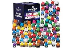 BALTIC DAY 100 Pigment Pastes for Epoxy Resin Jars Set - Pigment Paste - Opaque Resin Pigment - Epoxy Resin Dye Paste - Resin Paste Pigment - Epoxy Resin Color Pigment Paste - Mica Powder Paste