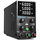 Jesverty DC Power Supply Variable, 0-60V 0-5A Adjustable Switching DC Regulated Bench Power Supply with High Precision 4-Digi