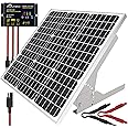 SOLPERK 50W/12V Solar Panel Kit, Solar Battery Trickle Charger Maintainer + Waterproof Controller + Adjustable Mount Bracket for Automotive Motorcycle Boat Marine RV Camping Roof
