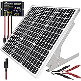 SOLPERK 50W/12V Solar Panel Kit, Solar Battery Trickle Charger Maintainer + Waterproof Controller + Adjustable Mount Bracket for Automotive Motorcycle Boat Marine RV Camping Roof