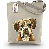 Boxer Tote Bag - Gifts For Mom - Boxer Lover Gift - Boxer Dog Gifts For Women -Handmade Totes - Dog Canvas Totes - Cute Boxer Reusable Shopping Bag - Shoulder Bag - Grocery Bag - Handbag - Beach Bag