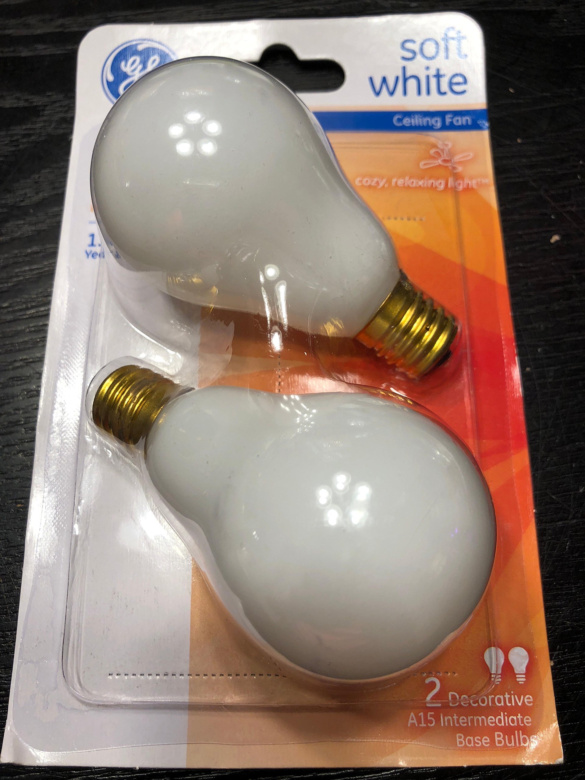 Ceiling Fan Bulbs, White, Intermediate Base, 40-Watts, 2-Pk.