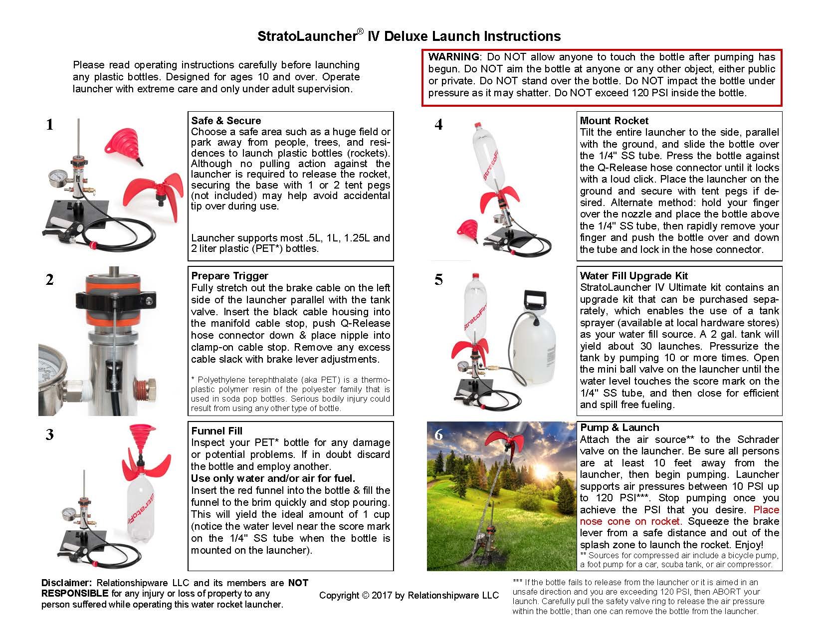 Relationshipware StratoLauncher IV Deluxe Tilting Water Rocket Launcher + StratoFins Kit