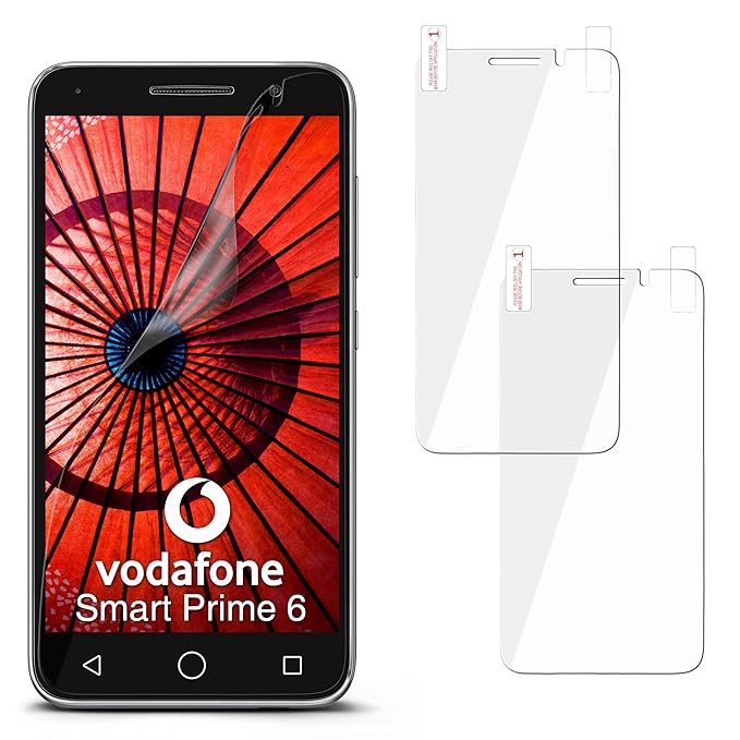 moex 2X Vodafone Smart Prime 6 | Schutzfolie Klar Display Schutz [Crystal-Clear] Screen Protector Bildschirm Handy-Folie Dünn