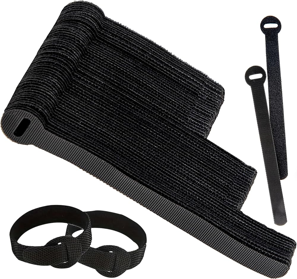 ARMIZ 120x Reusable Cable Ties Adjustable 3 Sizes Nylon Fabric 12mm x