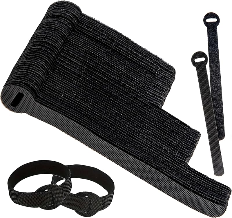 ARMIZ 120x Reusable Cable Ties Adjustable 3 Sizes Nylon Fabric 12mm x