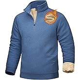 MAGCOMSEN Men's Sherpa Lined Quarter Zip Fleece Heavyweight Pullover Winter Warm Sweatshirts