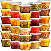 16 Oz Deli Food Containers with Lids - (36 Sets) Airtight Food Storage Takeout Meal Prep Containers To Go with 36 Lids, BPA-F