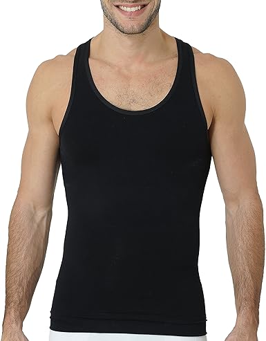 UnsichtBra Herren Shapewear Tank Top | Body Shape Bauch Weg Shirt | Figurformende Wäsche | Unterhemd weiß o. schwarz