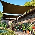 ShadeMart 6' x 6' Brown Sun Shade Sail UPF50 Square SMTAPR0810 Canopy Fabric Cloth Screen, Water and Air Permeable & UV Resistant, Heavy Duty, Carport Patio Outdoor - We Customize Size
