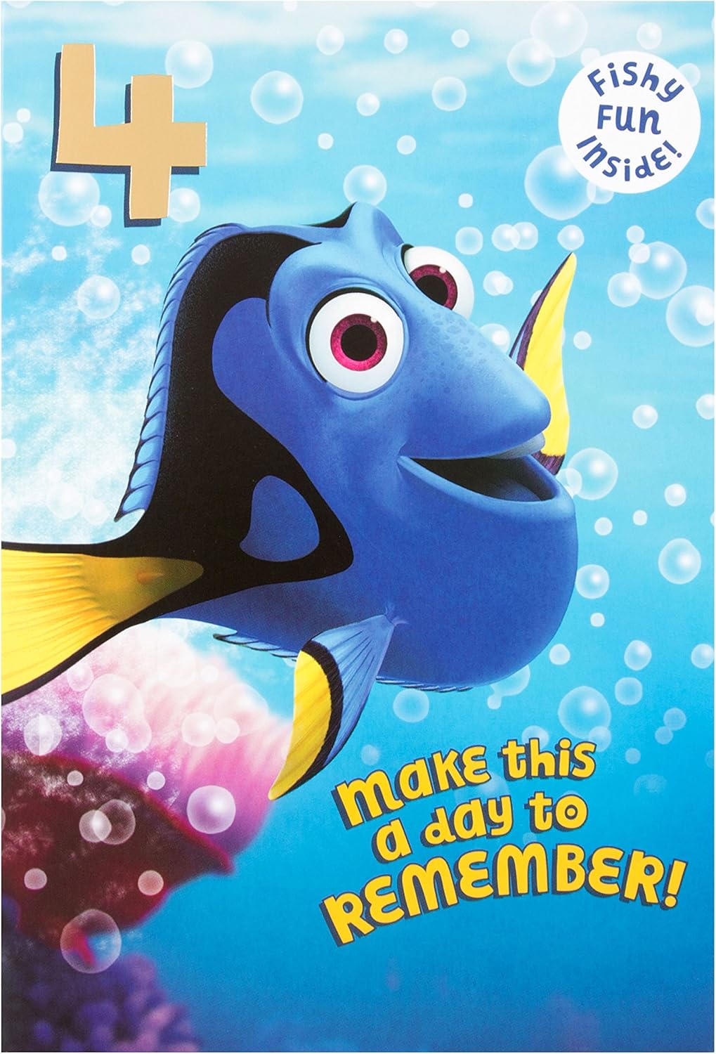 Hallmark Finding Dory 4th Birthday Card 'Colour In' - Medium