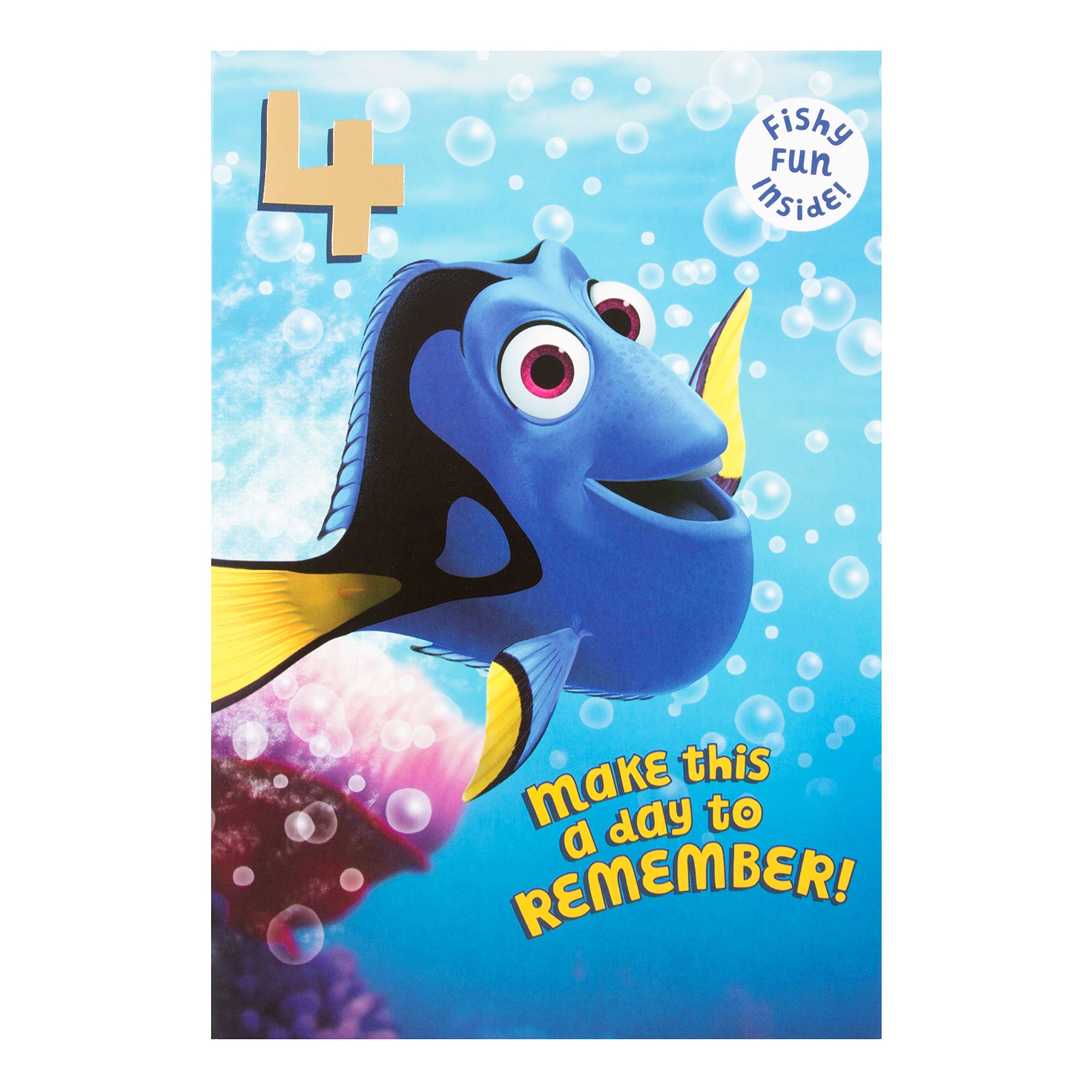 Hallmark Finding Dory 4th Birthday Card 'Colour In' - Medium