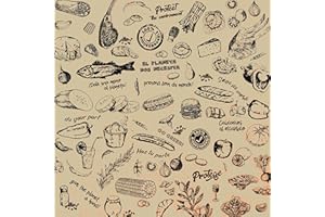 THE LOYAL PRINT Technopaper Premium Deli Paper 12"x12" - 1,000 Pack - Water & Grease Resistant - Biodegradable, 100% Recyclable and No Wax Coating, Tray Liner (Kraft, FoodPrint)