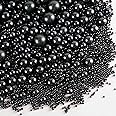 Kasvan Black Pearl Sugar Sprinkles - Edible Candy Pearls 130g/4.58 Oz, Mix Size, Baking Cake Decorations, Ice Cream Toppings and Cookie Decorating, Wedding Party Chirstmas Supplies