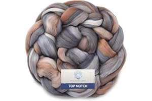 LIVING DREAMS YARN Top Notch Superfine Merino Fiber for Spinning & Felting. Super Soft Combed top roving in Stunning Color Blends, Nomad