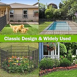5 Panels No Dig Decorative Outdoor Garden Fence for