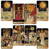 CRAFTERIAN Tarot Cards, 78-Card Deck, Original Tarot for Beginners &amp; Experts with Guide Book, Gift Bag &amp; Box, Fortune Telling Game, Adults, Black