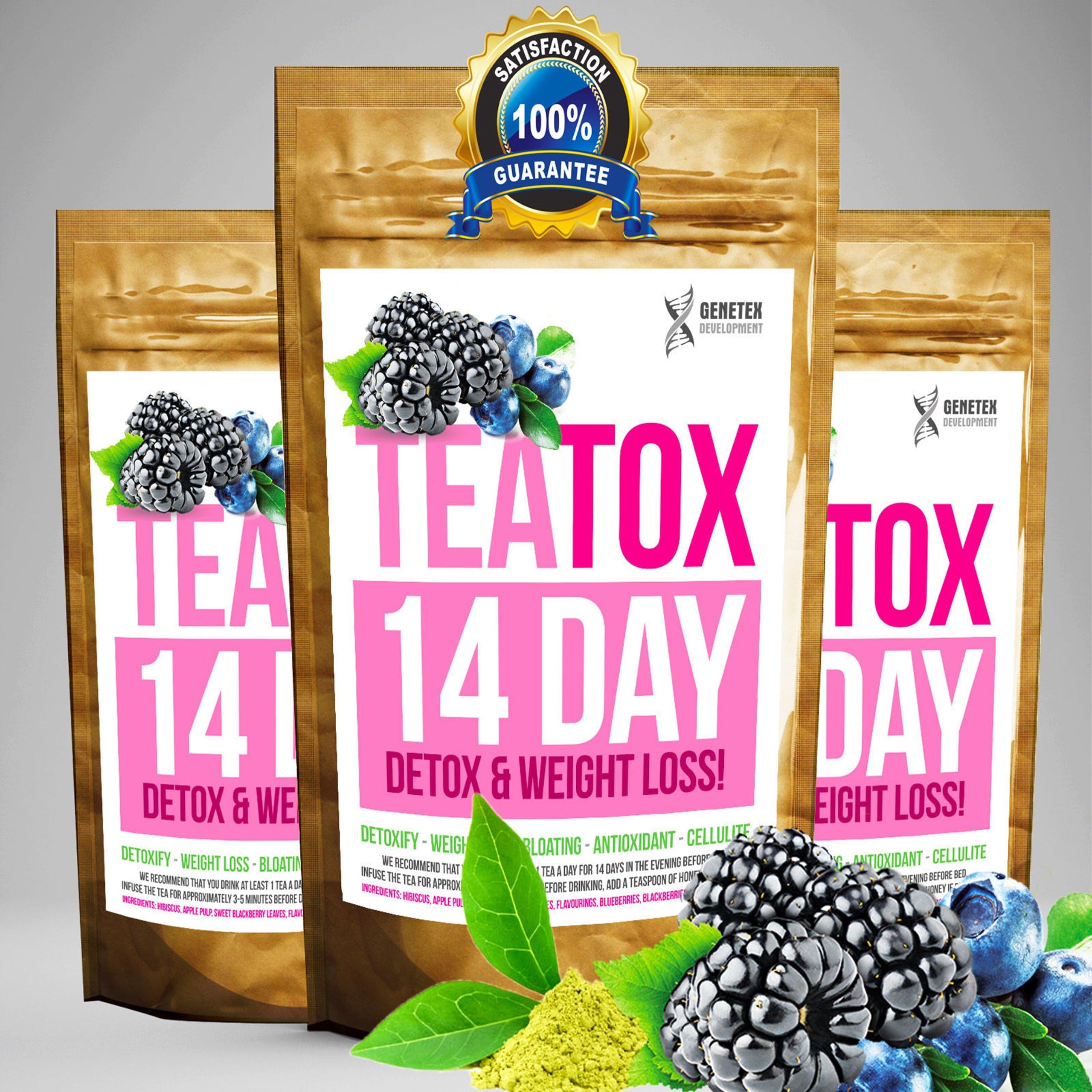 MIXED BERRY TEATOX 14 DAY DETOX SET (Weight Loss Tea, Slimming Tea BURN FAT TEA)