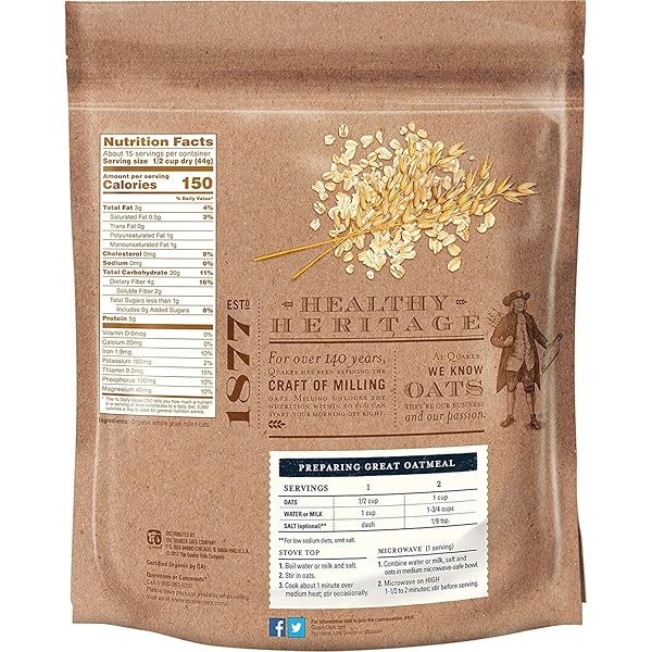 QUAKER QUICK 1 MINUTE OATS, ORGANIC, NON-GMO
