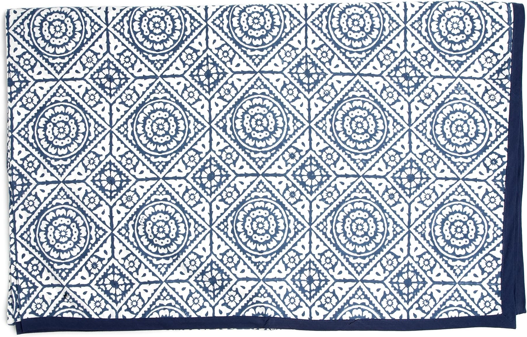 Fairtrade Table Linen 100% Cotton Tablecloth 145 x 265 cm Indigo Colour