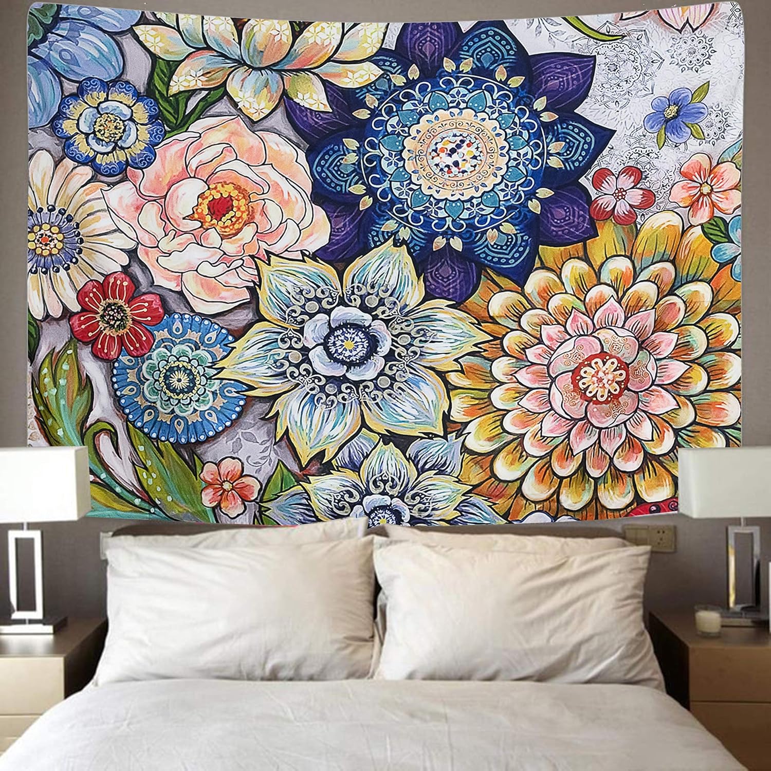 large floral tapestry