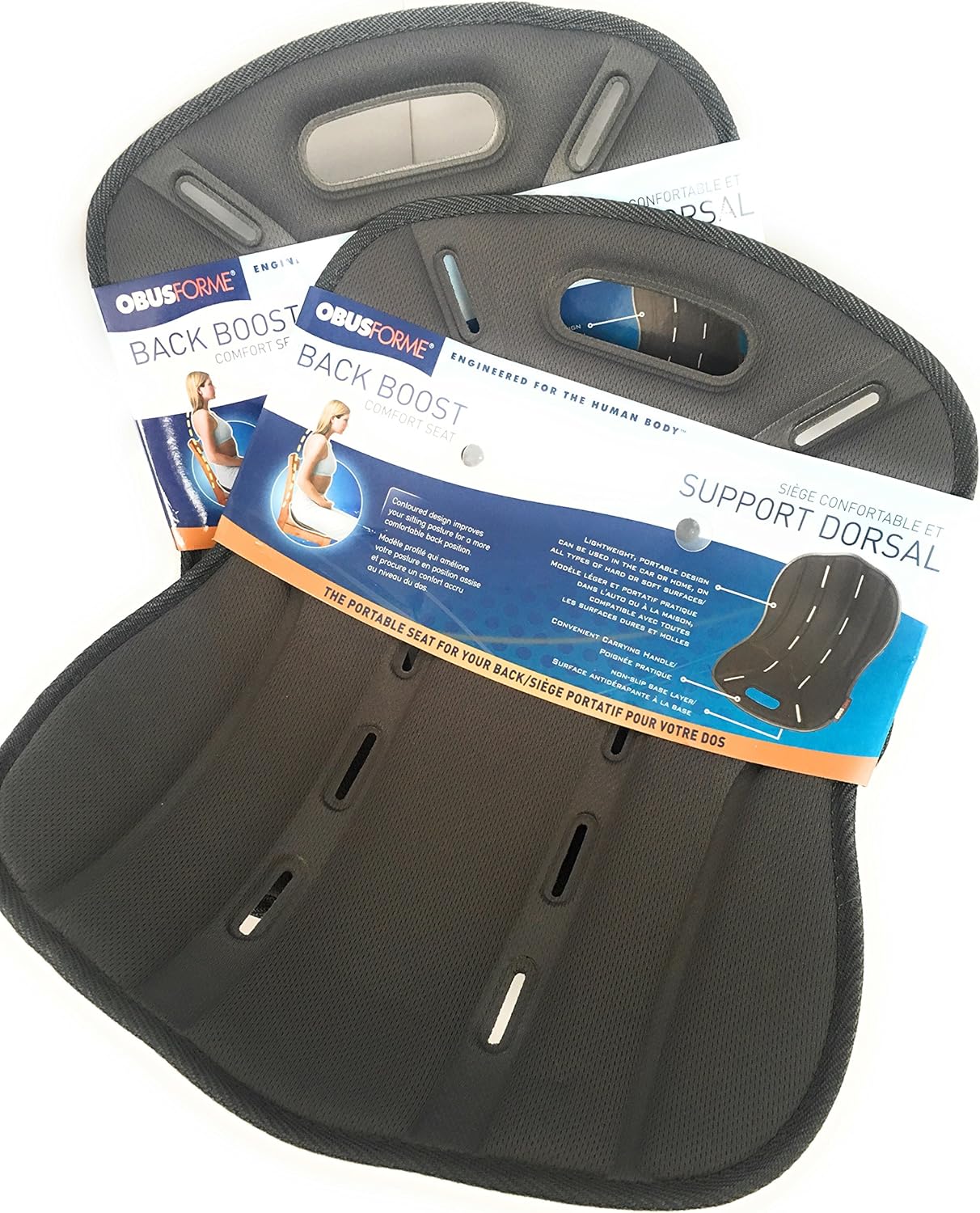 Obusforme Back Boost Comfort Seat Duo Pack, Support Dorsal, Portable
