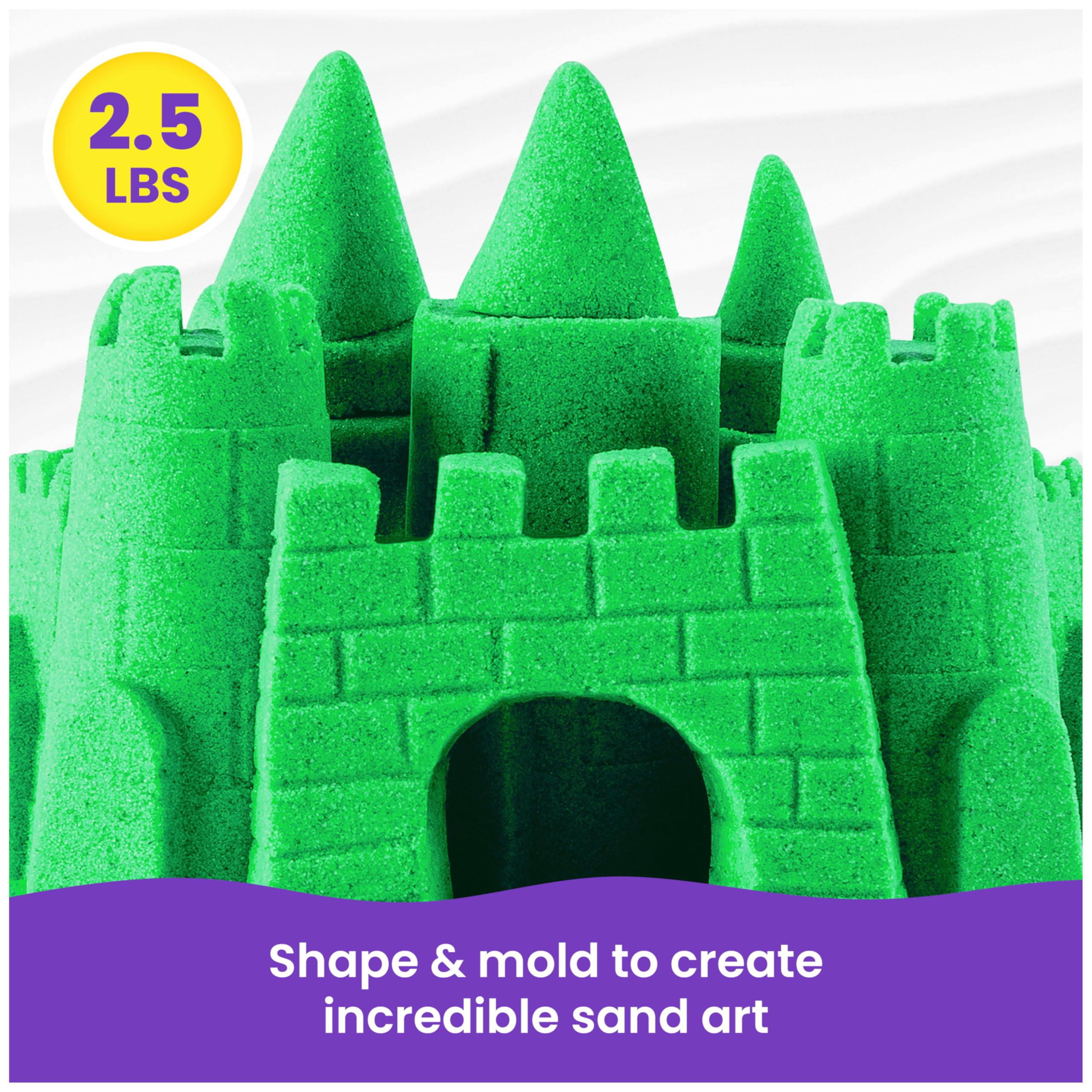 Kinetic Sand, 2.5lbs Green Play Sand, Amazon Exclusive, Resealable Bag (Packaging May Vary), Sensory Toys, Holiday Gifts & Stocking Stuffers for Kids Ages 3 and up