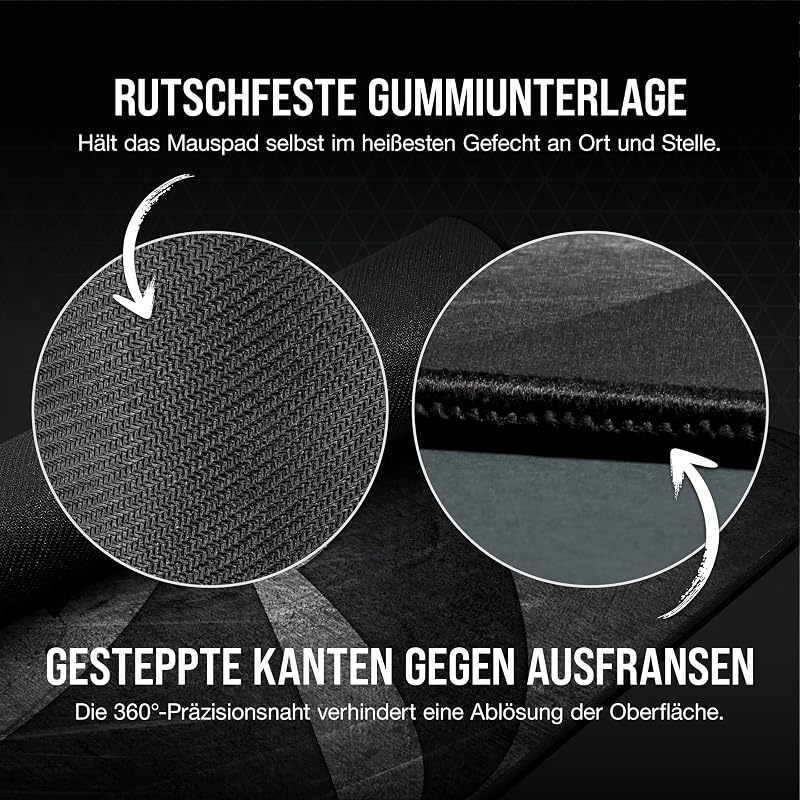 MM300 PRO Premium-Gaming-Mauspad aus Stoff - Medium, Schwarz/Grau
