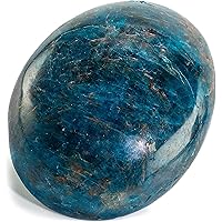 KALIFANO Blue Apatite Palm Stone with Healing & Calming Effects - AAA Grade High Energy Apatito Azul Worry Stone - Reiki Crys
