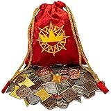 King’s Coffers: 5e Compatible Roleplaying Coins & Pouch - 60 Metal Pieces, 5 Denominations - Tabletop RPG & Strategy Board Ga