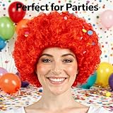 SHATCHI Afro Wig Curly Red Fancy Dress Costume Accessory Unisex view 5