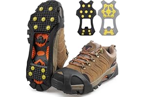 SILANON Ice Snow Cleats for Shoes and Boots,Walk Traction Cleats Crampons Anti Slip 11 Studs Ice Snow Grippers Over Shoe for Men Women Walking on Snow Ice
