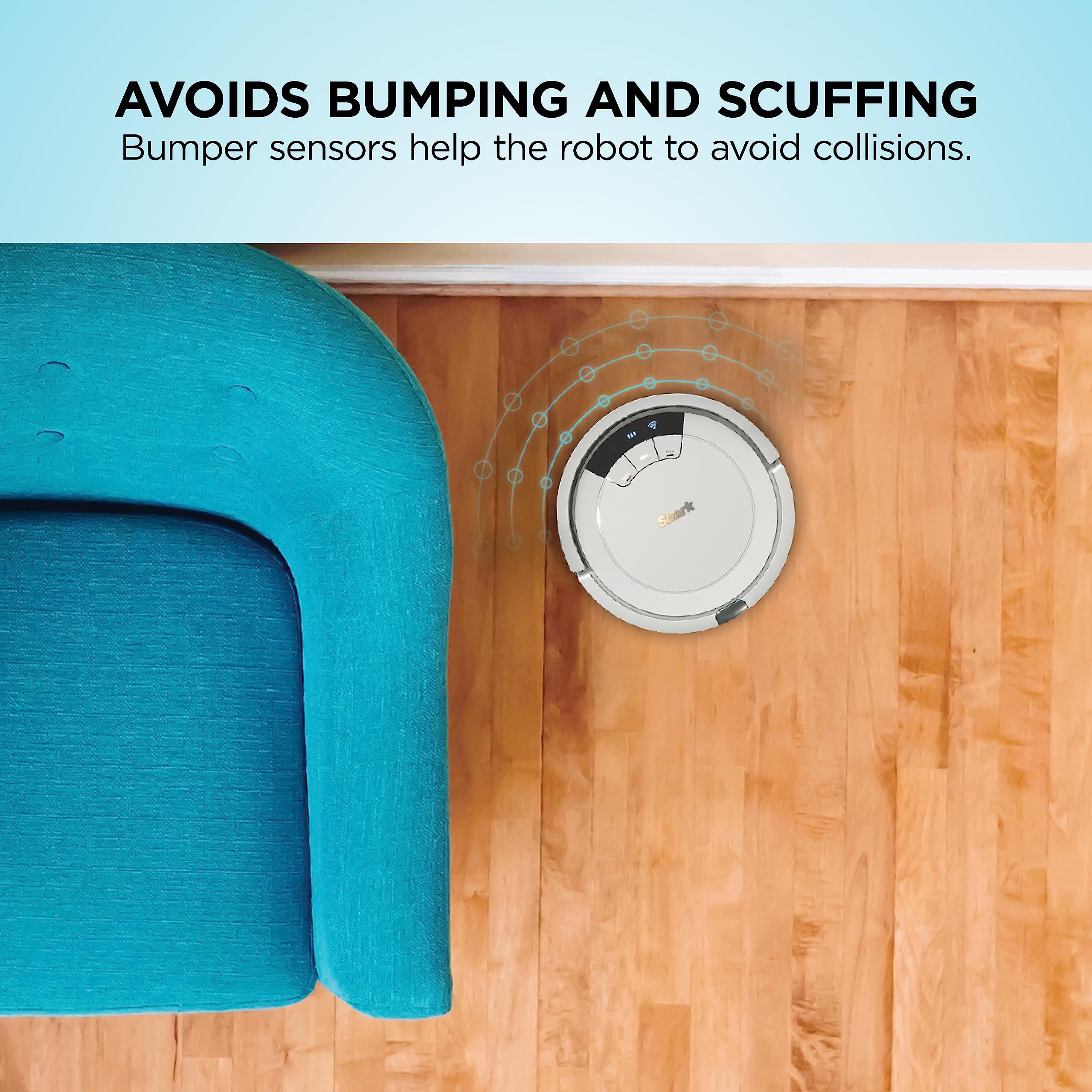 Shark AV752 ION Robot Vacuum, Tri-Brush System, Wifi Connected, 120 Min Runtime, Works with Alexa, Multi Surface Cleaning, White - View 5