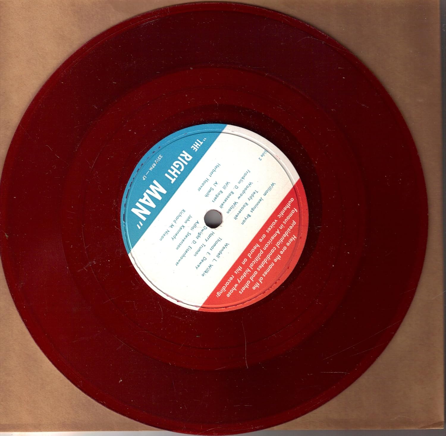 "The Right Man": A recording of the actual voices of past presidential candidates and other famous figures in American political history