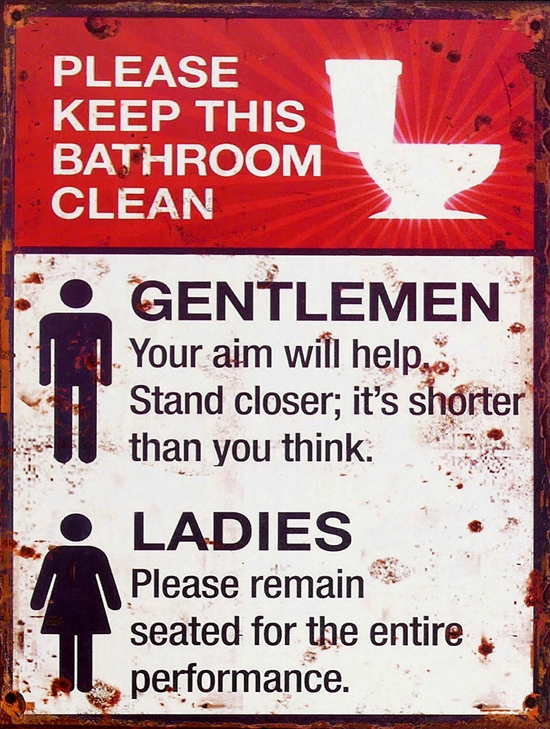 Shawprint Limited FUNNY TOILET SIGN/PLAQUE RETRO METAL TIN WALL PLAQUE NOVELTY GIFT (10" x 8")