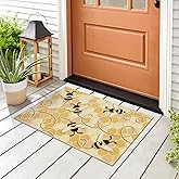 Liora Manne Esencia Machine Washable Non-Slip Low Profile Indoor/Outdoor Mat-Transitional, Novelty, Garden, Whimsical, Bee Fr