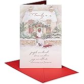 American Greetings Christmas Card for Family, Friends, or Someone Special, Shimmering Winter Cabin Scene Holiday Greeting (All the Joys)