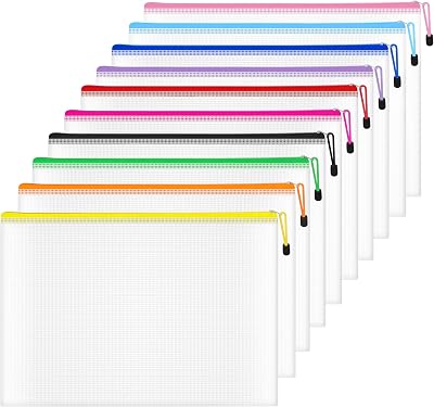 Northern Brothers A4 Zip Wallets 10 pcs PVC Zipper Bags Document Folders