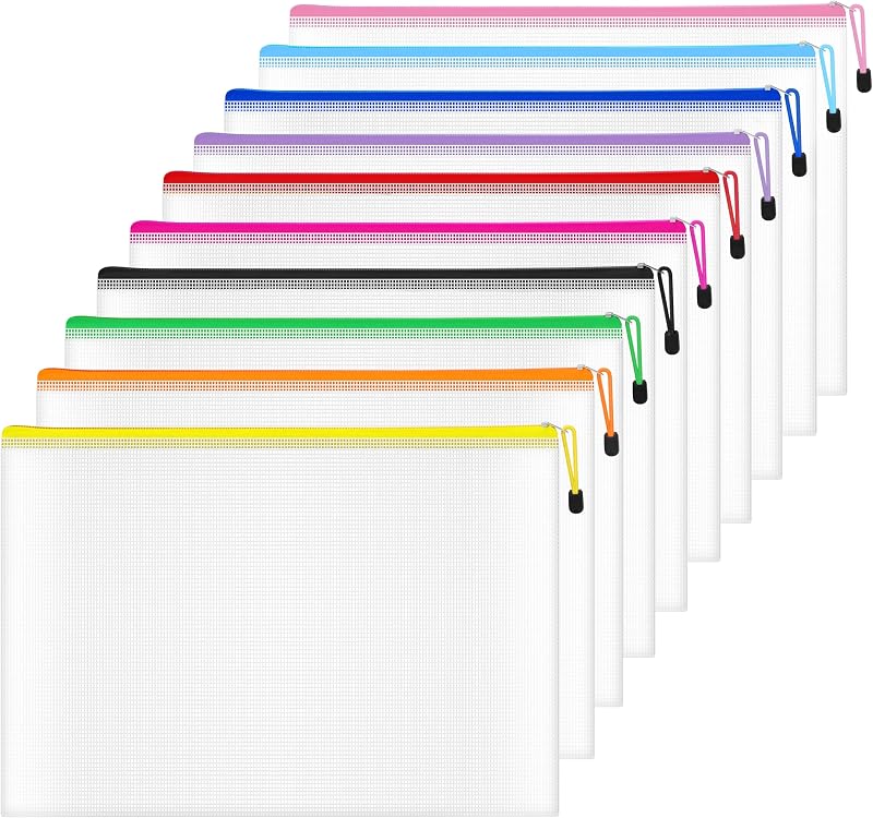 Northern Brothers A4 Zip Wallets 10 pcs PVC Zipper Bags Document Folders