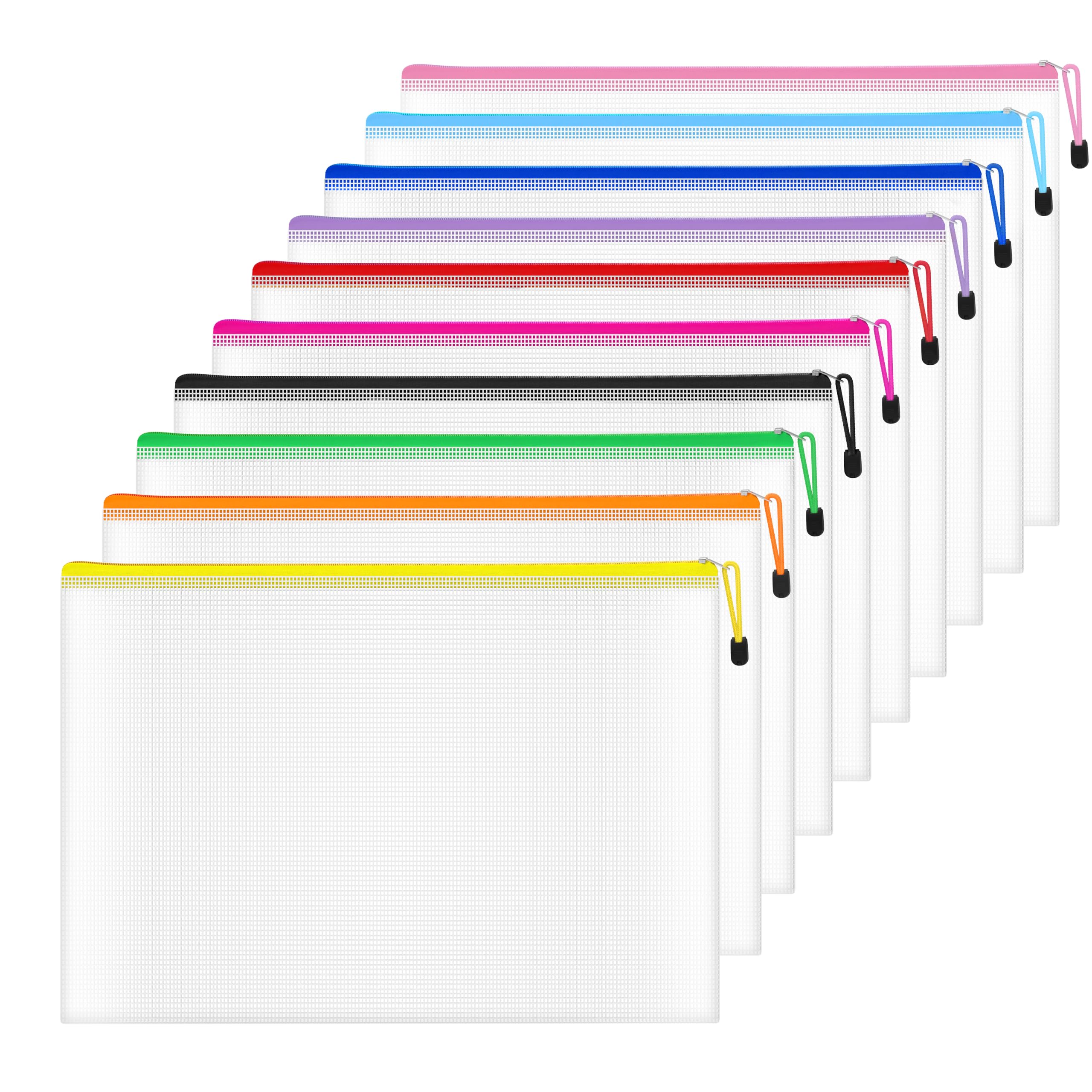 Plastic Wallets A4 Zipped Wallets A4 Zip Wallet Zipper Bags Ziplock Bags Mesh Document File Folders